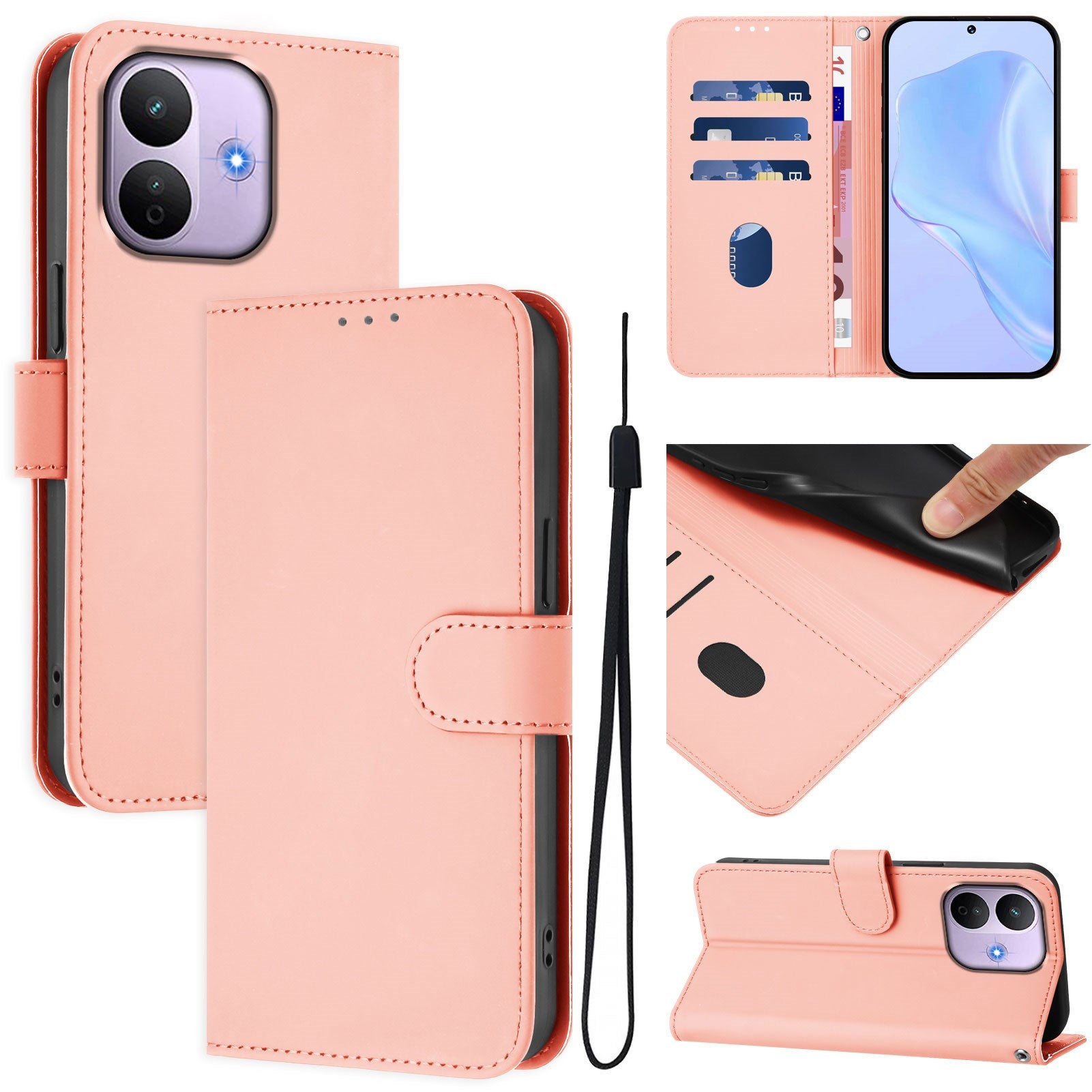 Xiaomi Redmi Note 17 Pro (5G) EIDERWOOD Kunstlæder Flip Cover m. Strop - Lyserød