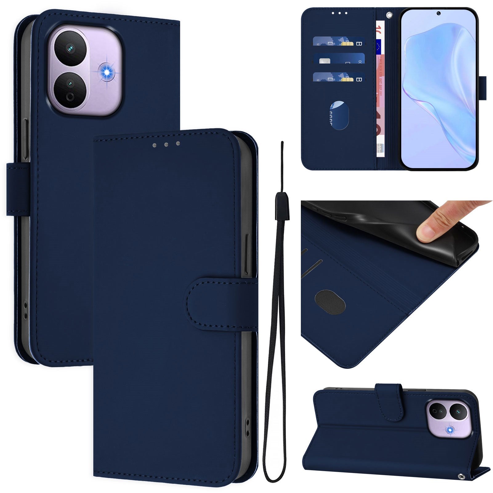 Xiaomi Redmi Note 17 Pro (5G) EIDERWOOD Kunstlæder Flip Cover m. Strop - Blå
