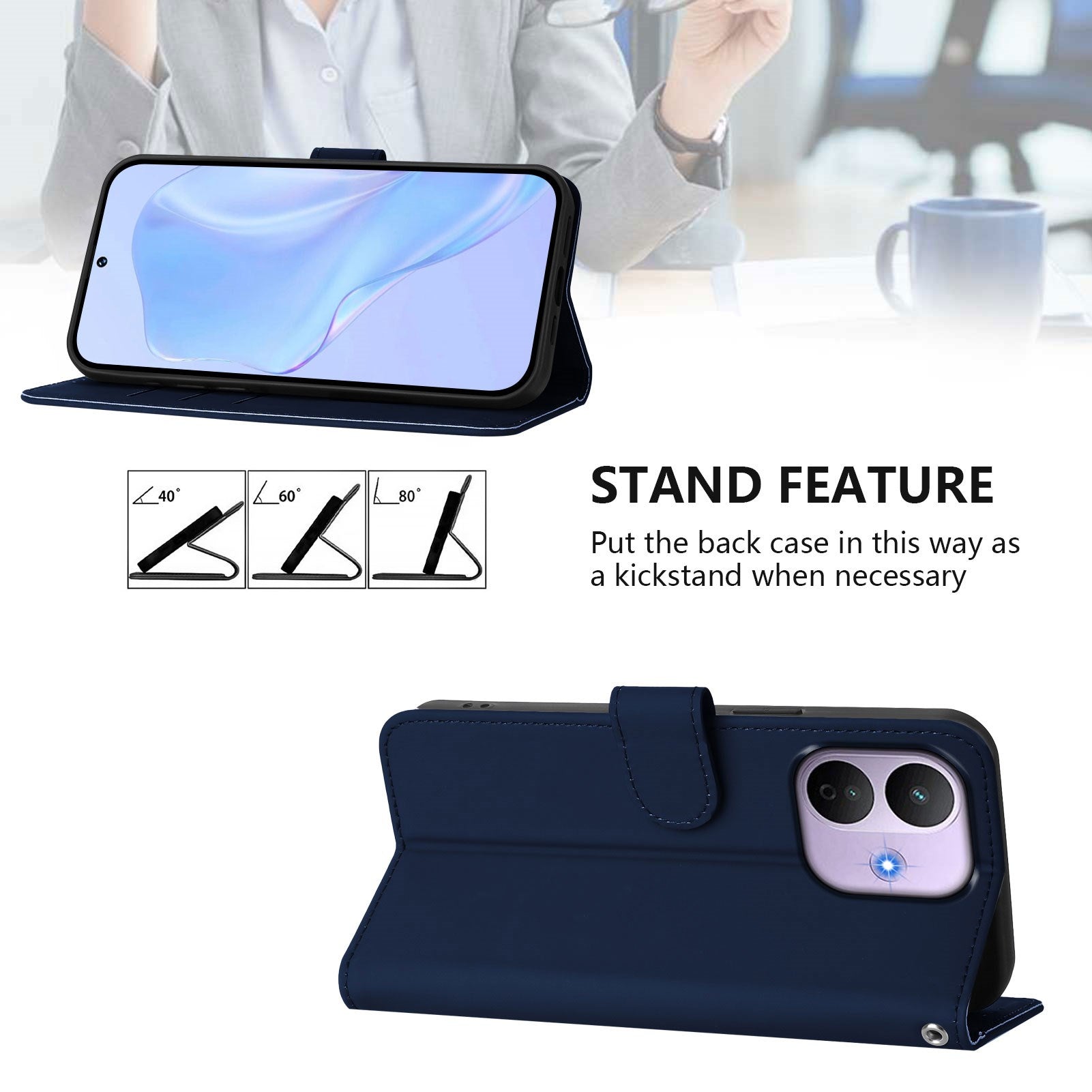 Xiaomi Redmi Note 17 Pro (5G) EIDERWOOD Kunstlæder Flip Cover m. Strop - Blå