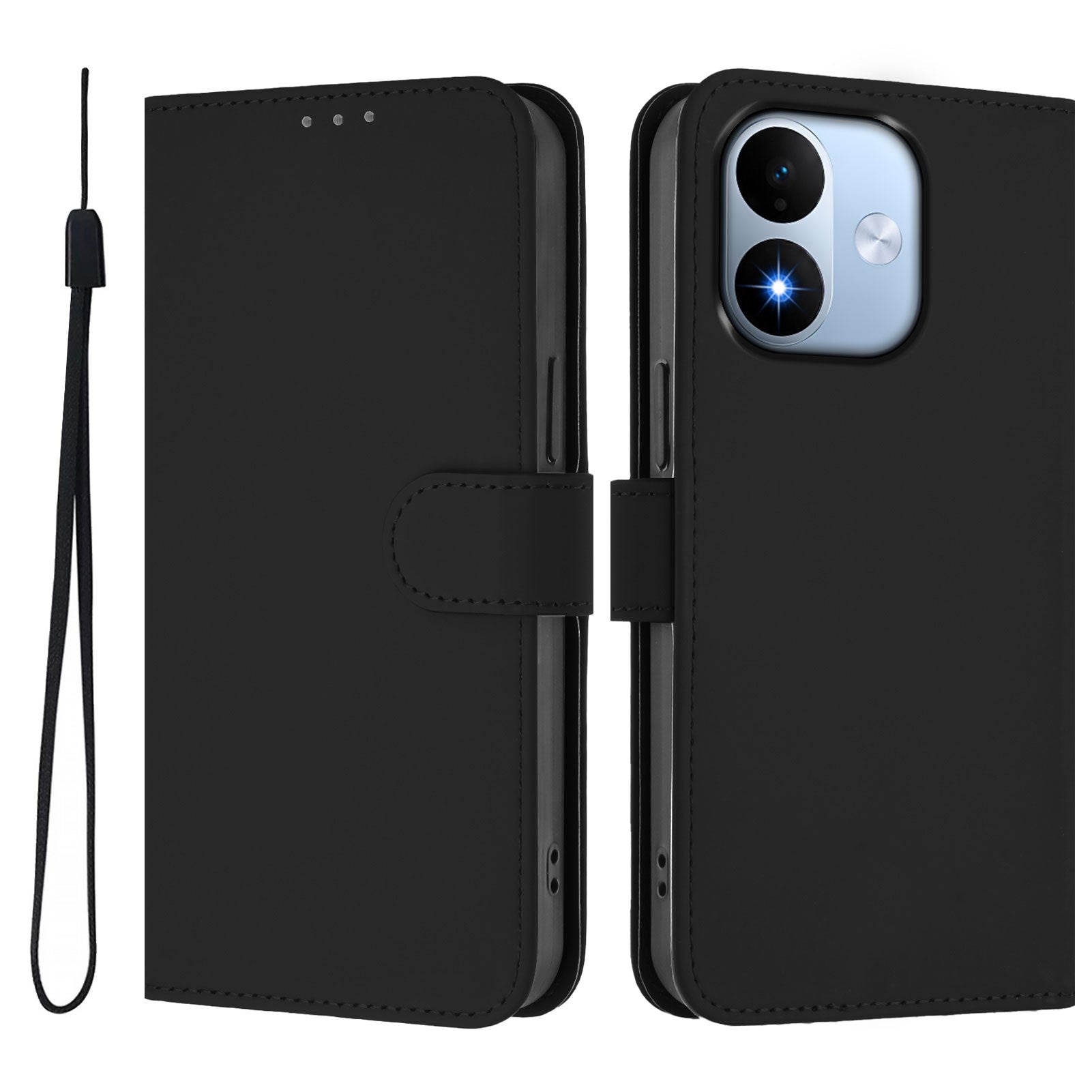 Xiaomi Redmi Note 17 (5G) EIDERWOOD Kunstlæder Flip Cover m. Strop - Sort