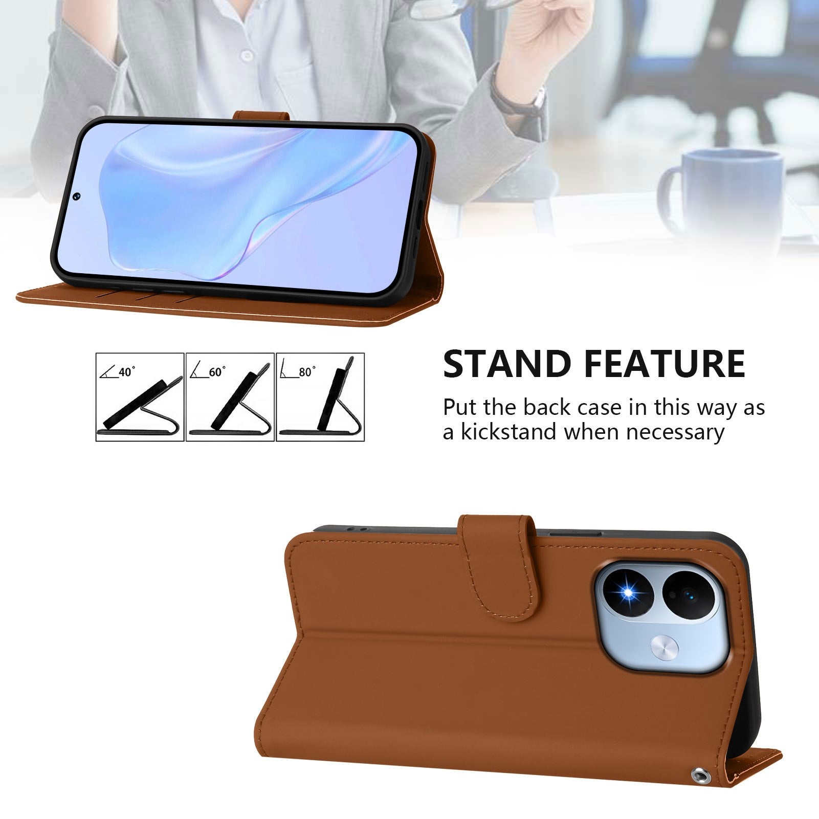 Xiaomi Redmi Note 17 (5G) EIDERWOOD Kunstlæder Flip Cover m. Strop - Brun