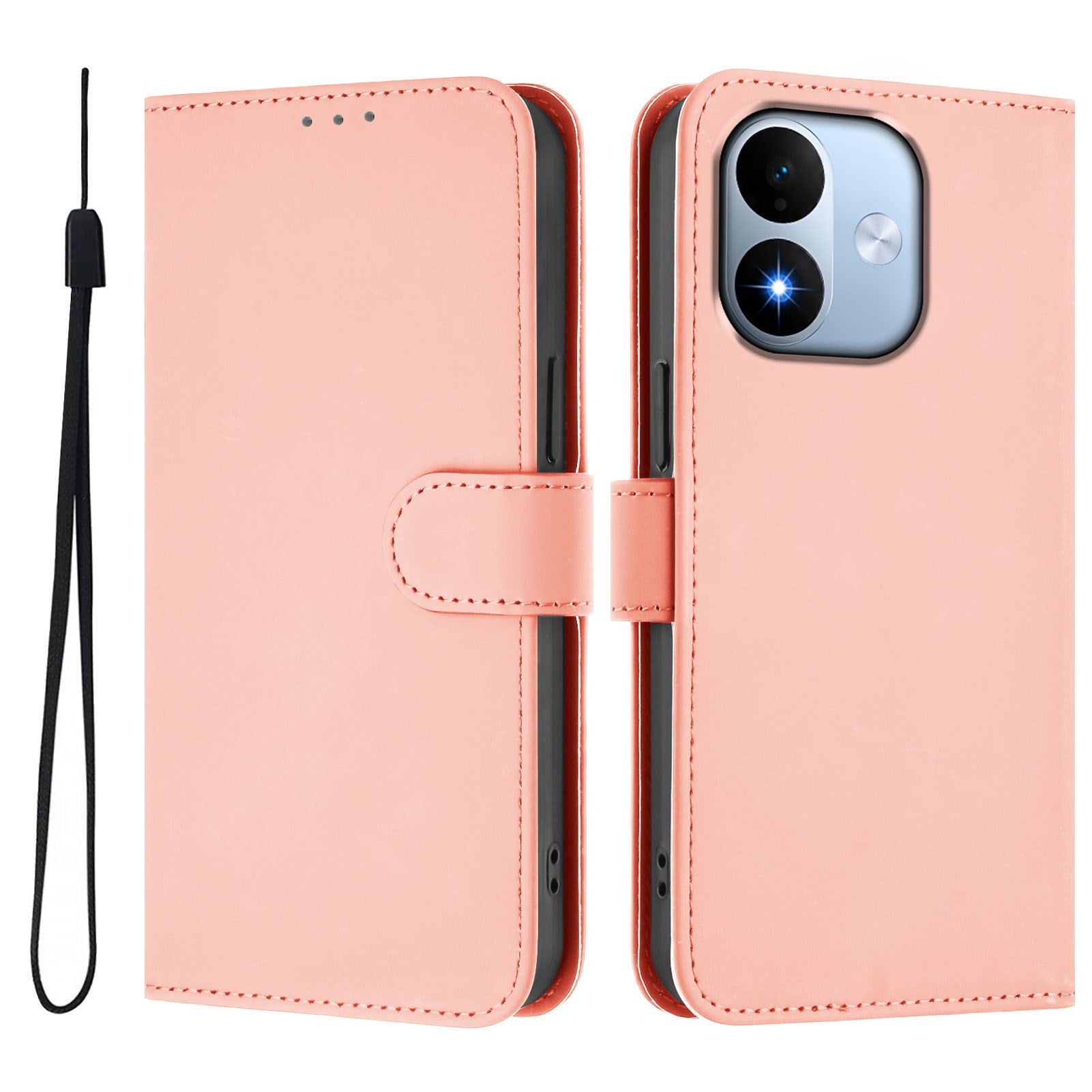 Xiaomi Redmi Note 17 (5G) EIDERWOOD Kunstlæder Flip Cover m. Strop - Lyserød