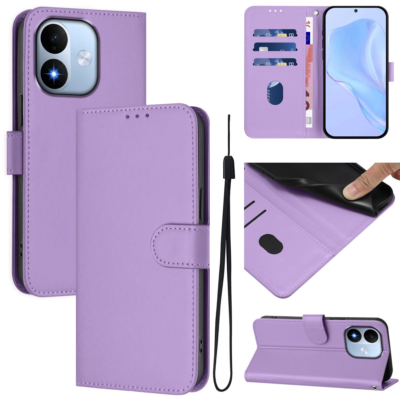 Xiaomi Redmi Note 17 (5G) EIDERWOOD Kunstlæder Flip Cover m. Strop - Lilla
