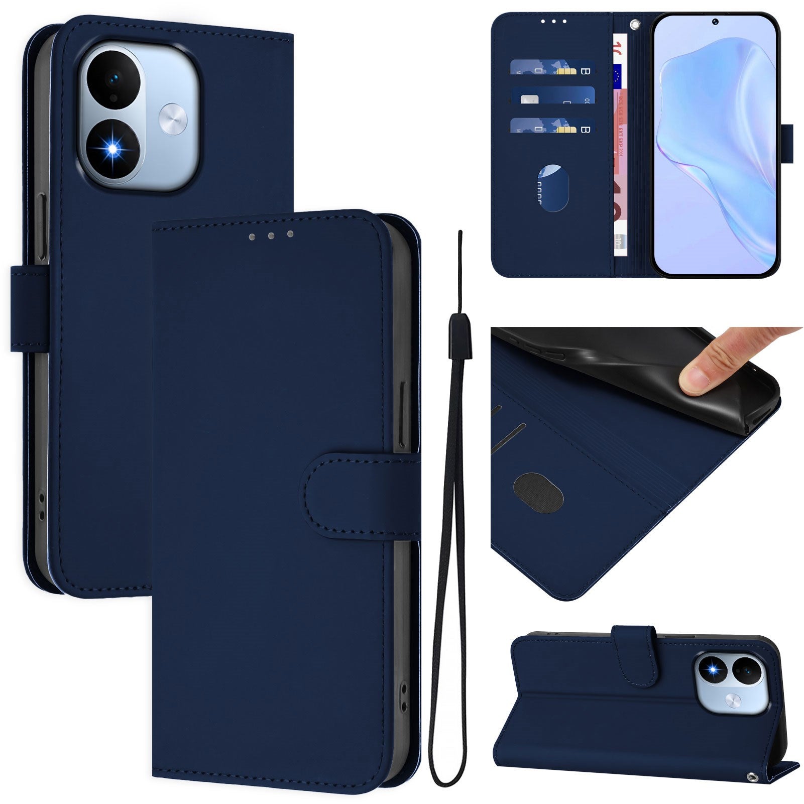 Xiaomi Redmi Note 17 (5G) EIDERWOOD Kunstlæder Flip Cover m. Strop - Blå