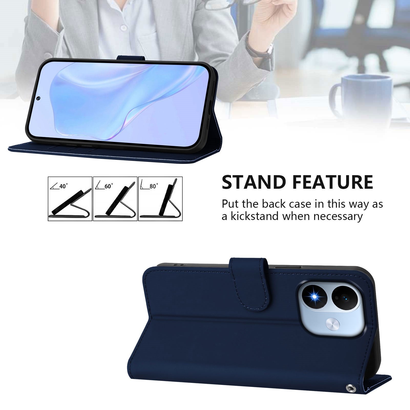 Xiaomi Redmi Note 17 (5G) EIDERWOOD Kunstlæder Flip Cover m. Strop - Blå