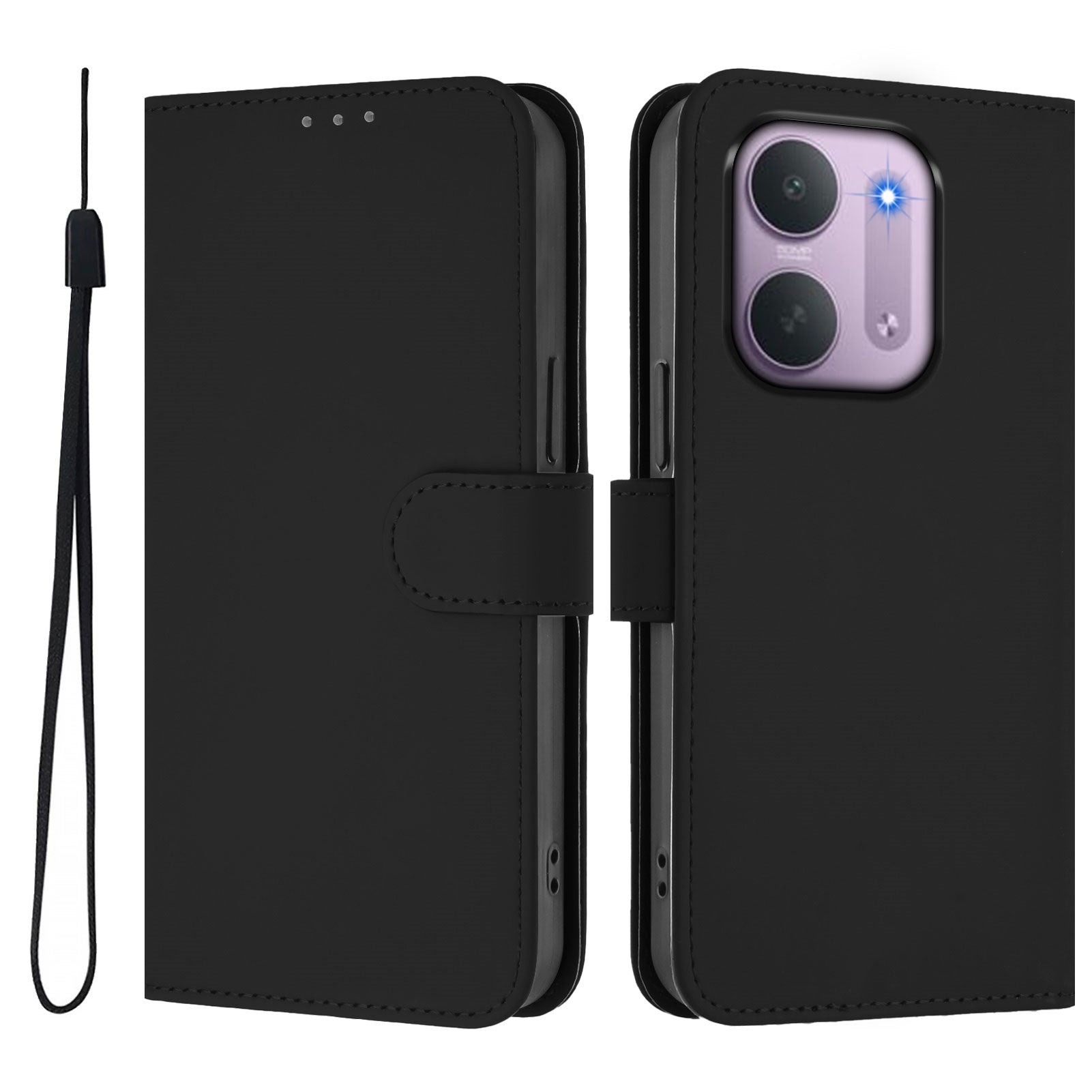 Xiaomi Redmi 17C (5G) EIDERWOOD Kunstlæder Flip Cover m. Strop - Sort