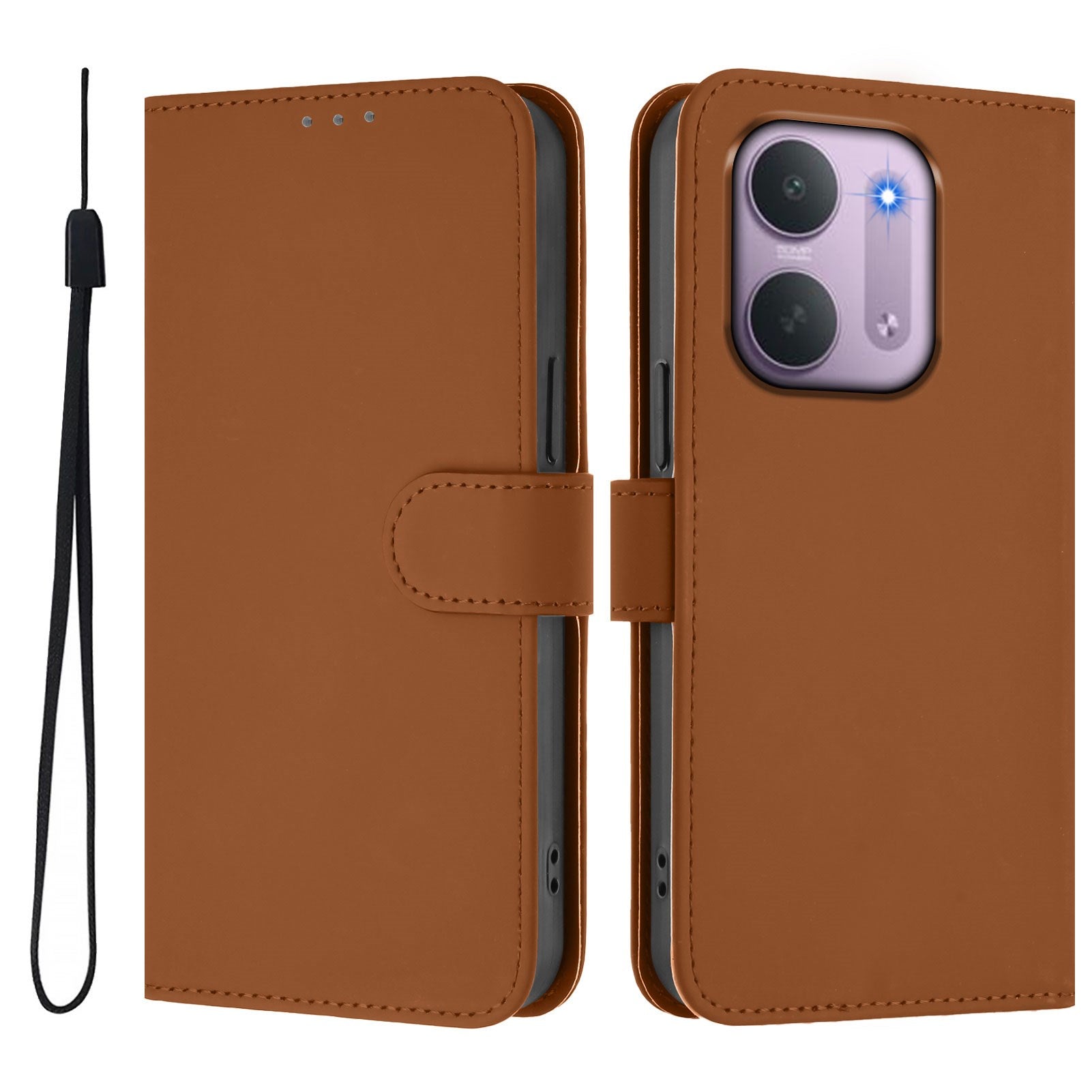 Xiaomi Redmi 17C (5G) EIDERWOOD Kunstlæder Flip Cover m. Strop - Brun
