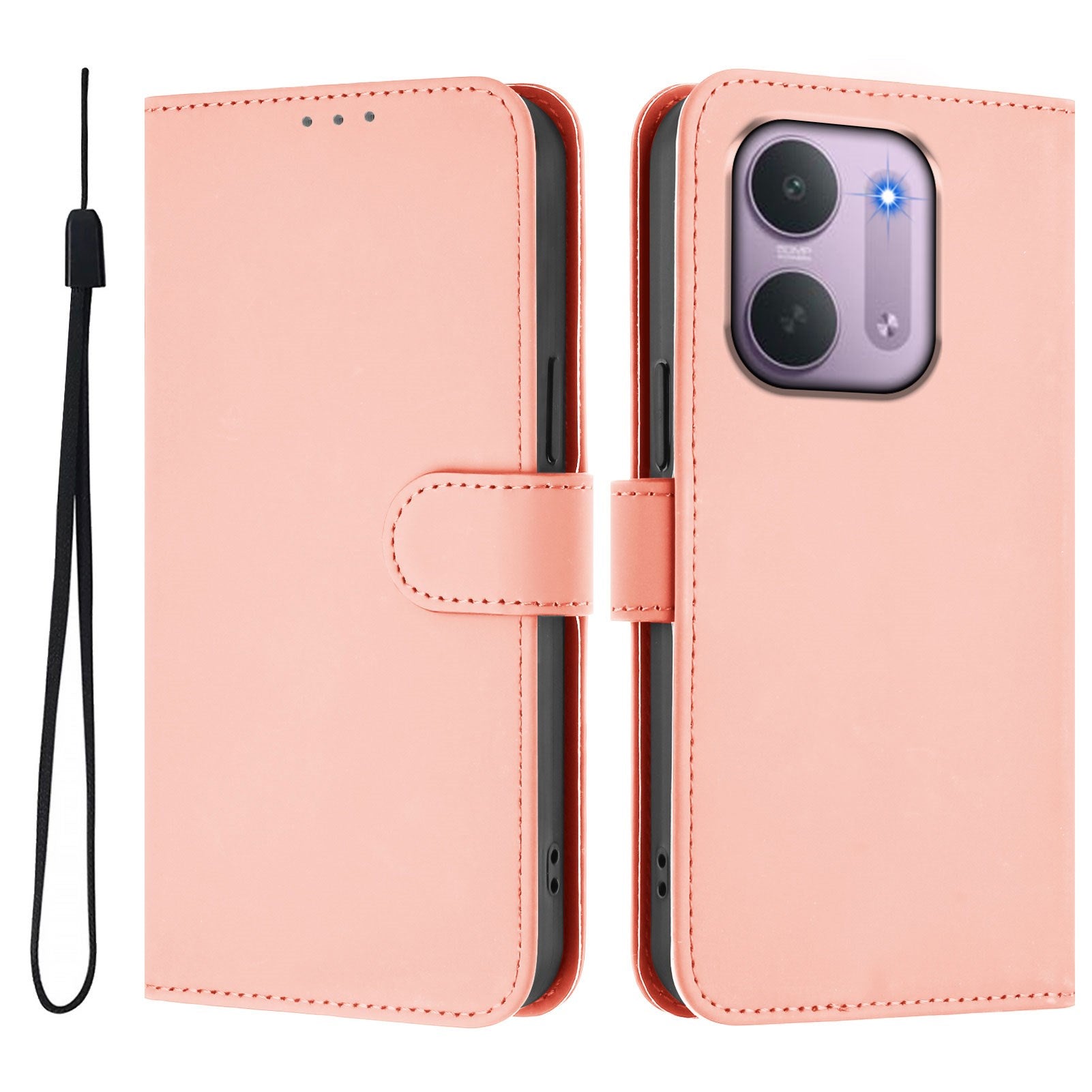 Xiaomi Redmi 17C (5G) EIDERWOOD Kunstlæder Flip Cover m. Strop - Lyserød