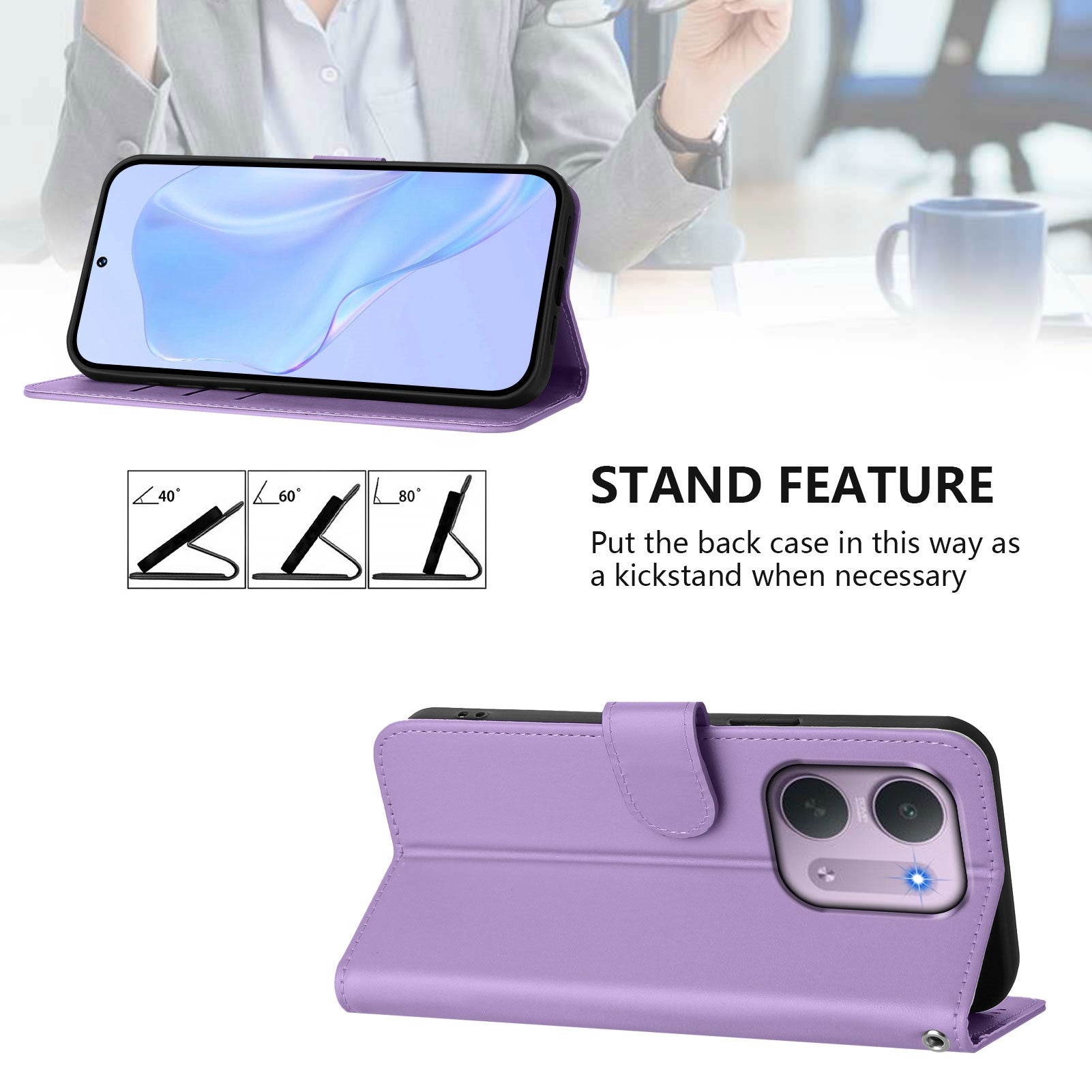 Xiaomi Redmi 17C (5G) EIDERWOOD Kunstlæder Flip Cover m. Strop - Lilla
