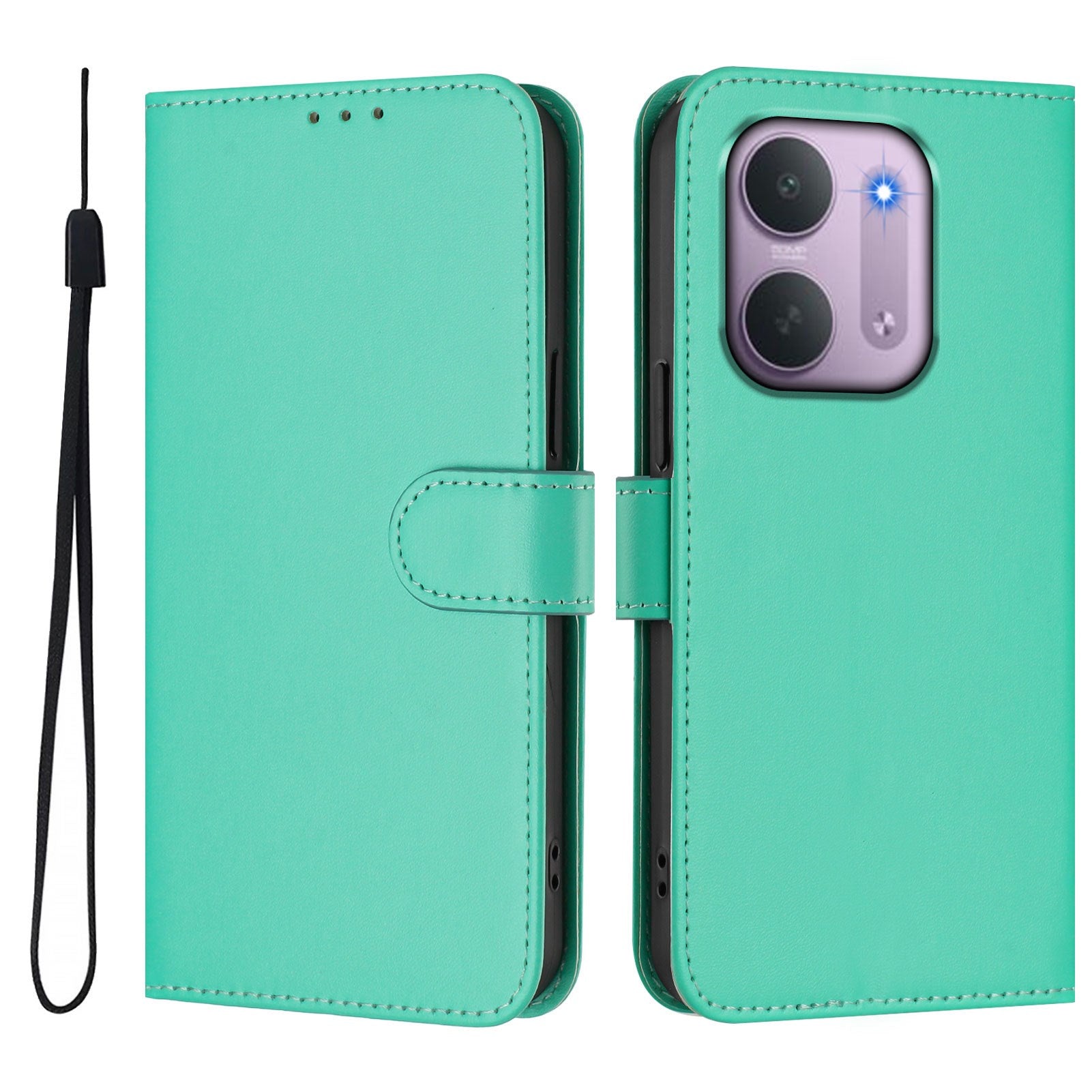 Xiaomi Redmi 17C (5G) EIDERWOOD Kunstlæder Flip Cover m. Strop - Turkis