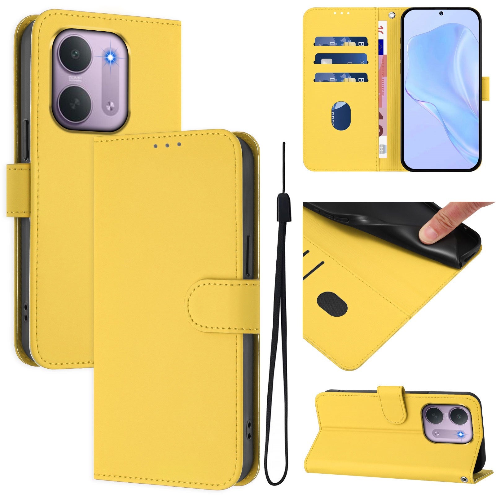 Xiaomi Redmi 17C (5G) EIDERWOOD Kunstlæder Flip Cover m. Strop - Gul