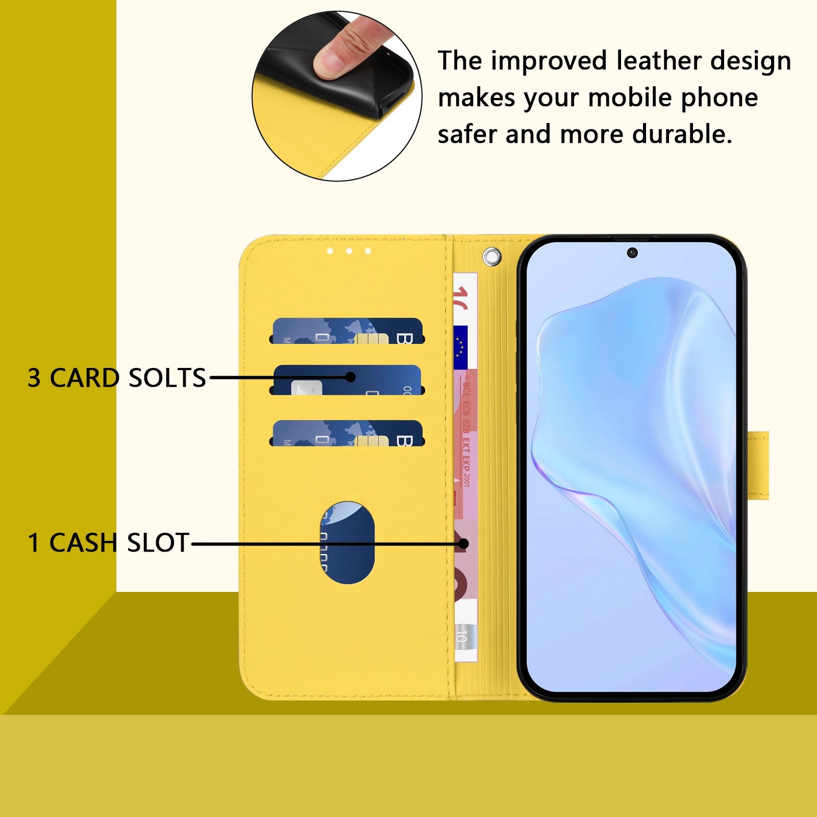 Xiaomi Redmi 17C (5G) EIDERWOOD Kunstlæder Flip Cover m. Strop - Gul