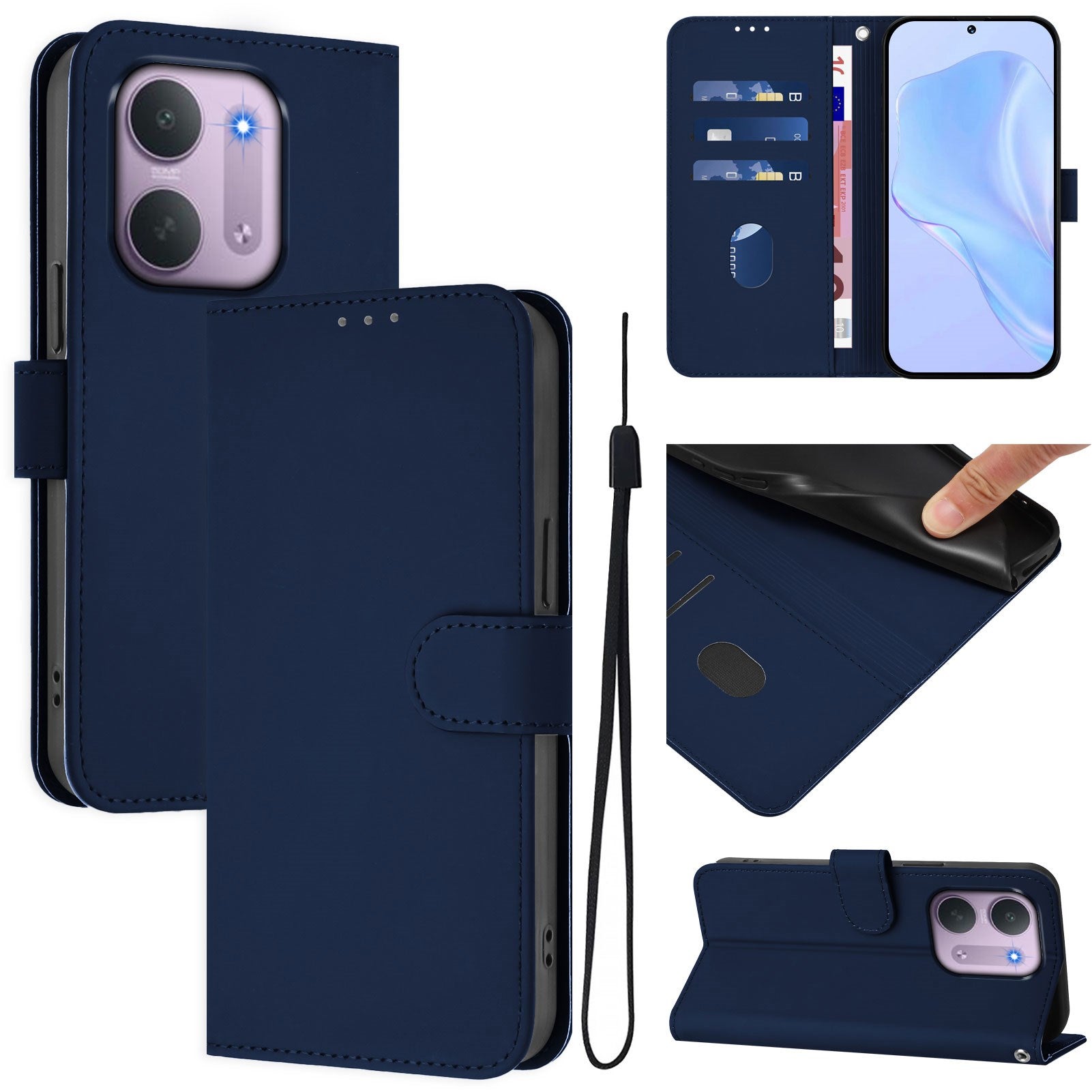 Xiaomi Redmi 17C (5G) EIDERWOOD Kunstlæder Flip Cover m. Strop - Blå