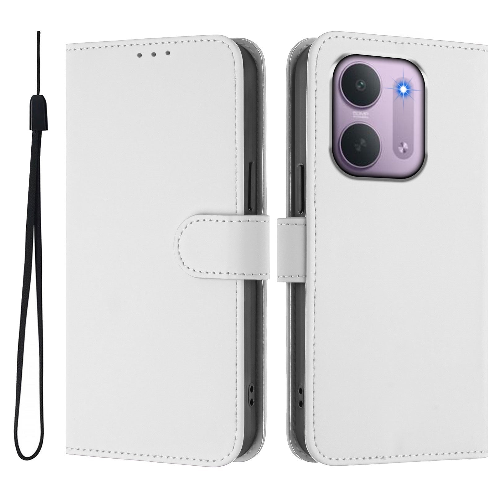Xiaomi Redmi 17C (5G) EIDERWOOD Kunstlæder Flip Cover m. Strop - Hvid