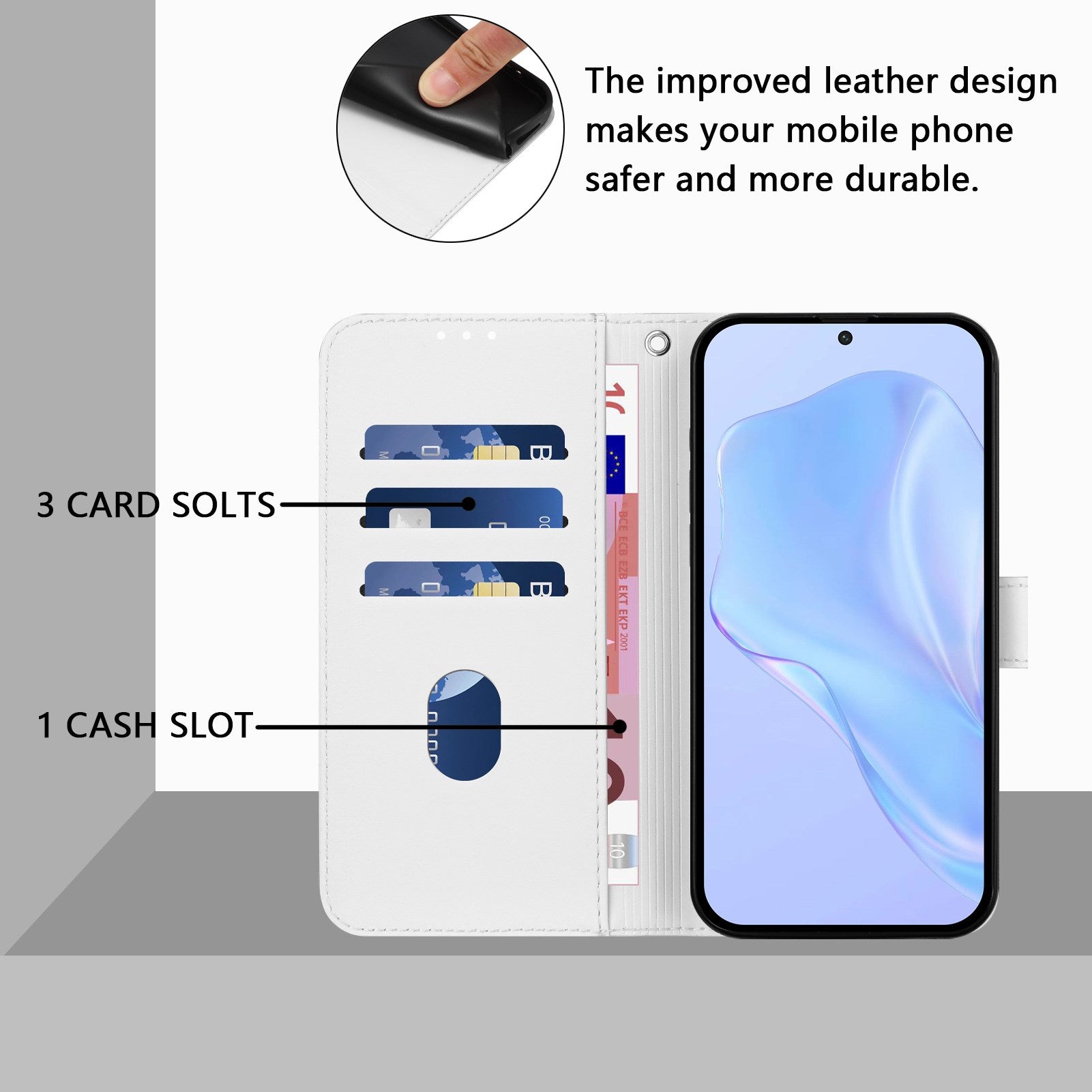 Xiaomi Redmi 17C (5G) EIDERWOOD Kunstlæder Flip Cover m. Strop - Hvid