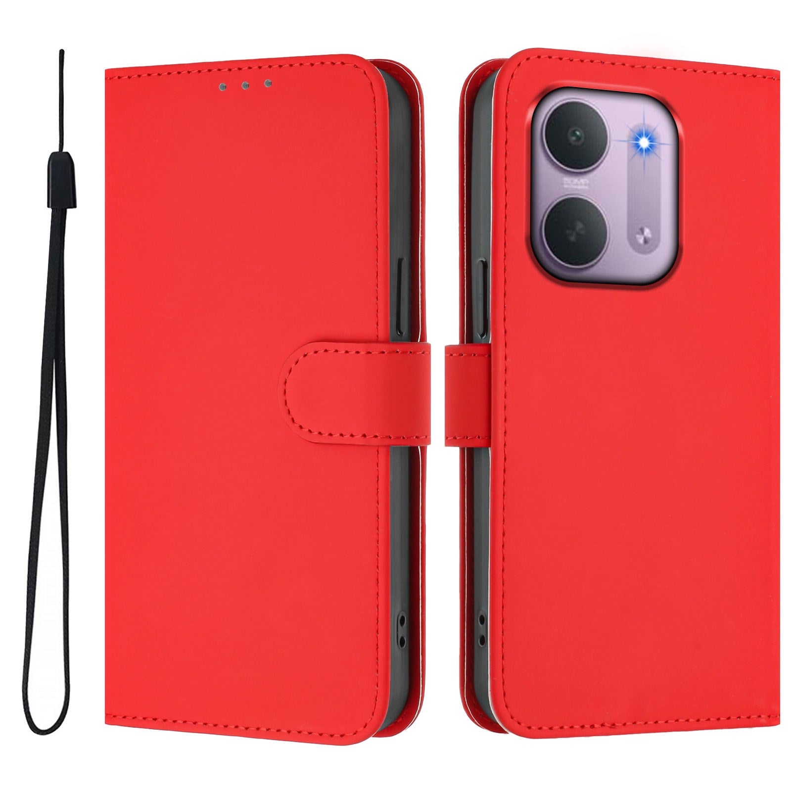 Xiaomi Redmi 17C (5G) EIDERWOOD Kunstlæder Flip Cover m. Strop - Rød