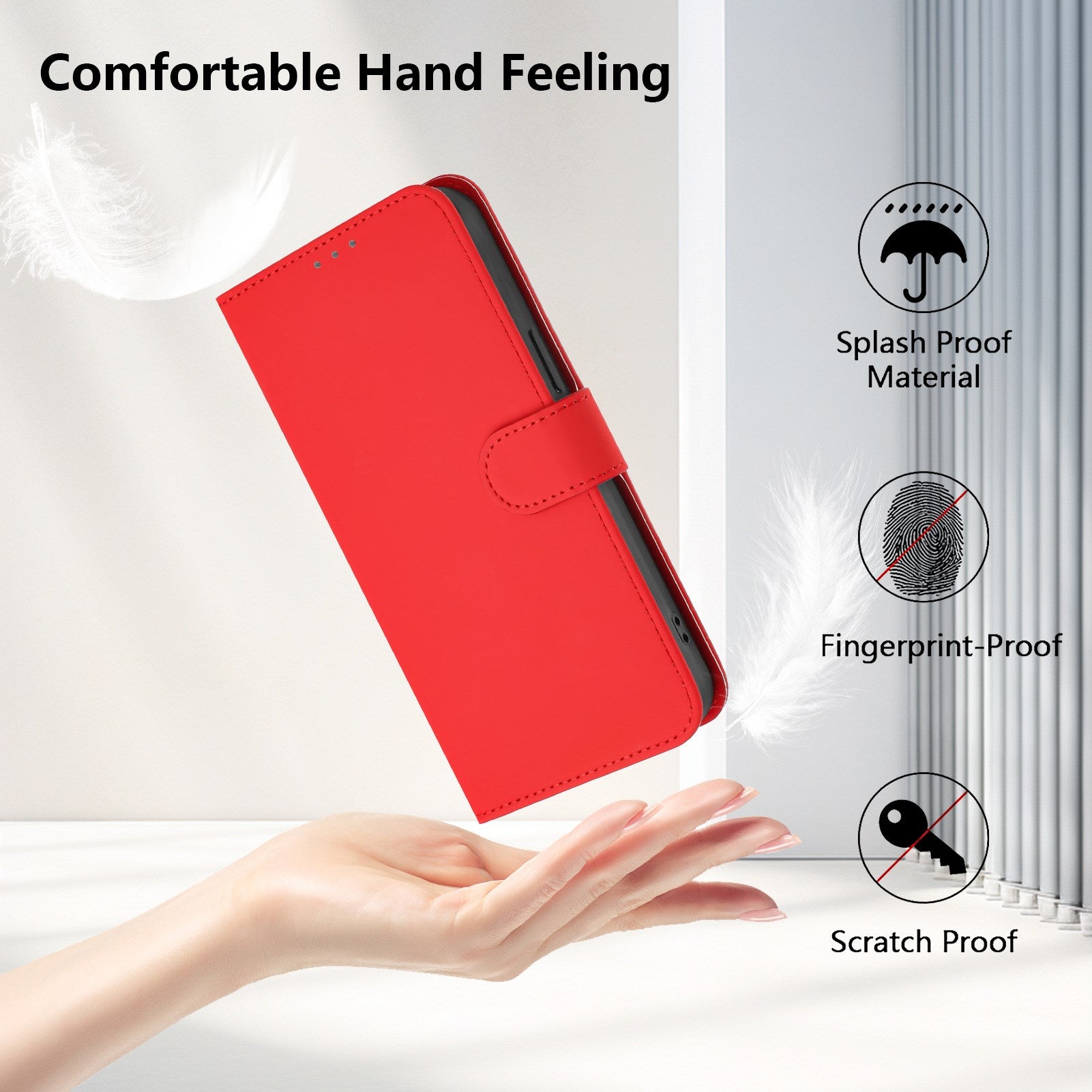 Xiaomi Redmi 17C (5G) EIDERWOOD Kunstlæder Flip Cover m. Strop - Rød