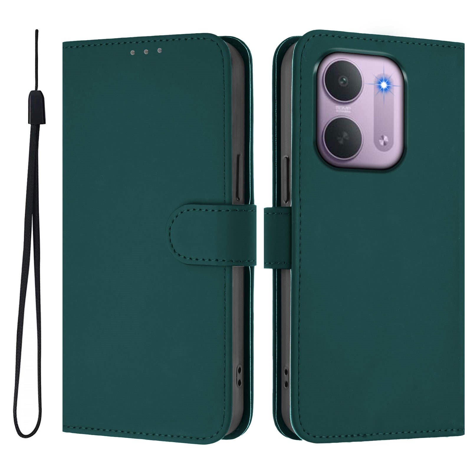 Xiaomi Redmi 17C (5G) EIDERWOOD Kunstlæder Flip Cover m. Strop - Grøn