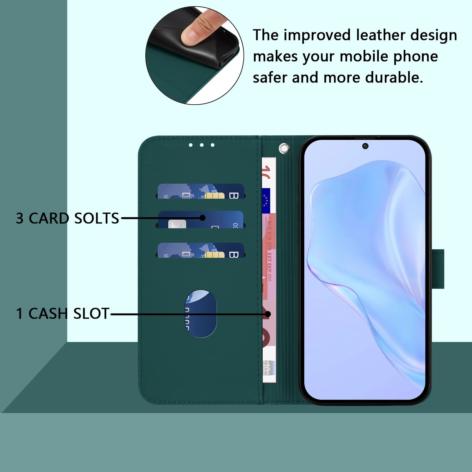 Xiaomi Redmi 17C (5G) EIDERWOOD Kunstlæder Flip Cover m. Strop - Grøn