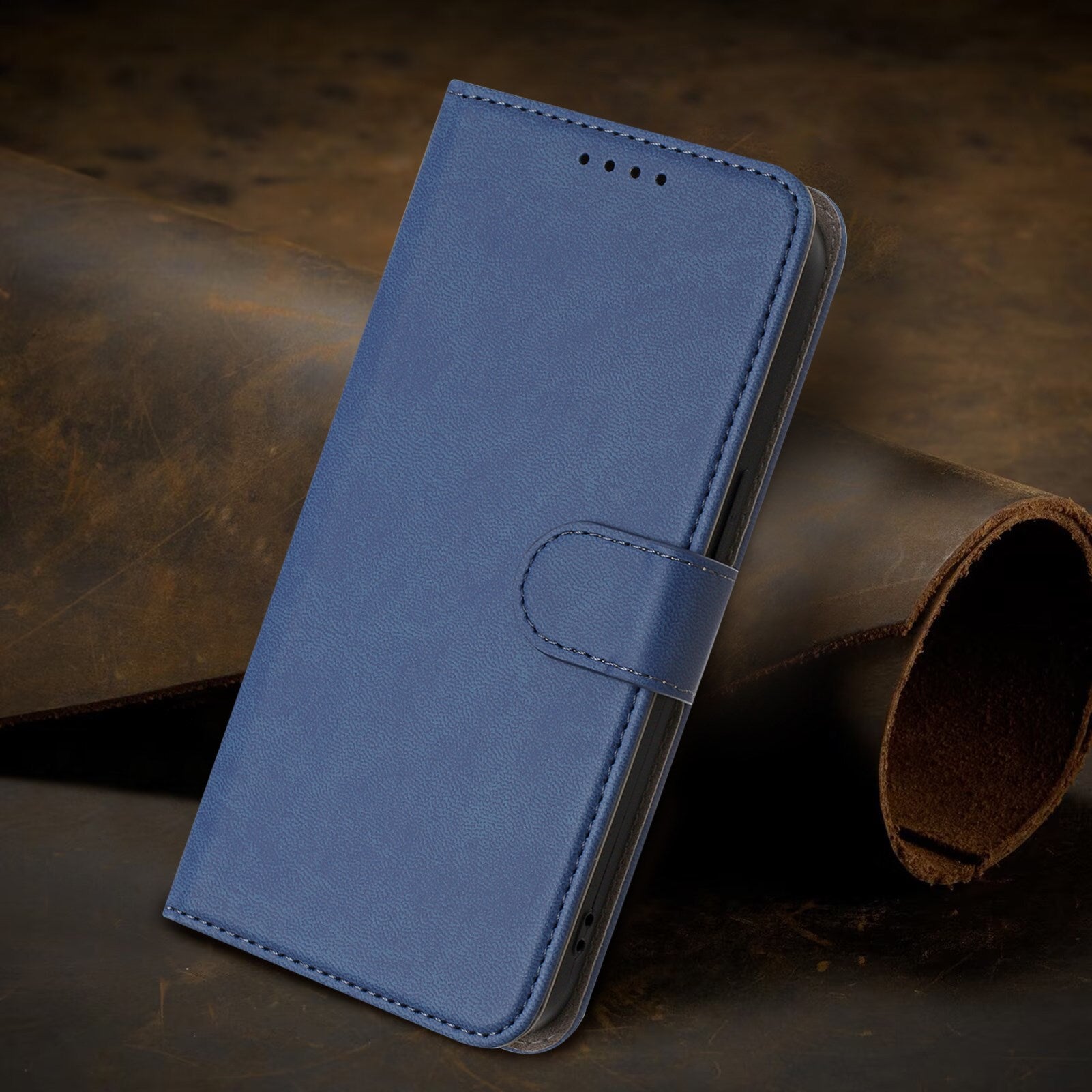 Xiaomi Redmi 17 (5G) / (4G) EIDERWOOD Kunstlæder Flip Cover m. Ståfunktion og Kortholder - Blå