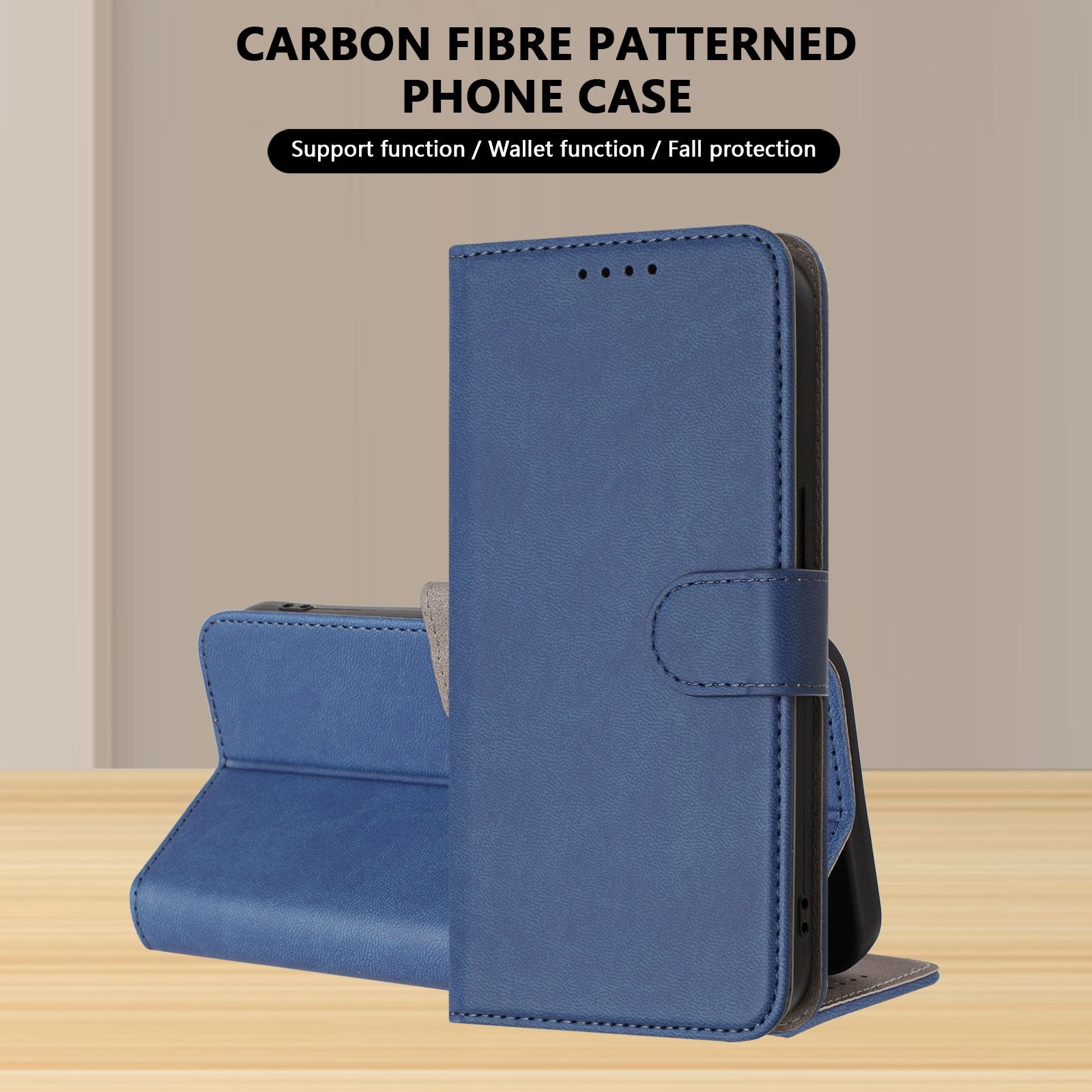 Xiaomi Redmi 17 (5G) / (4G) EIDERWOOD Kunstlæder Flip Cover m. Ståfunktion og Kortholder - Blå