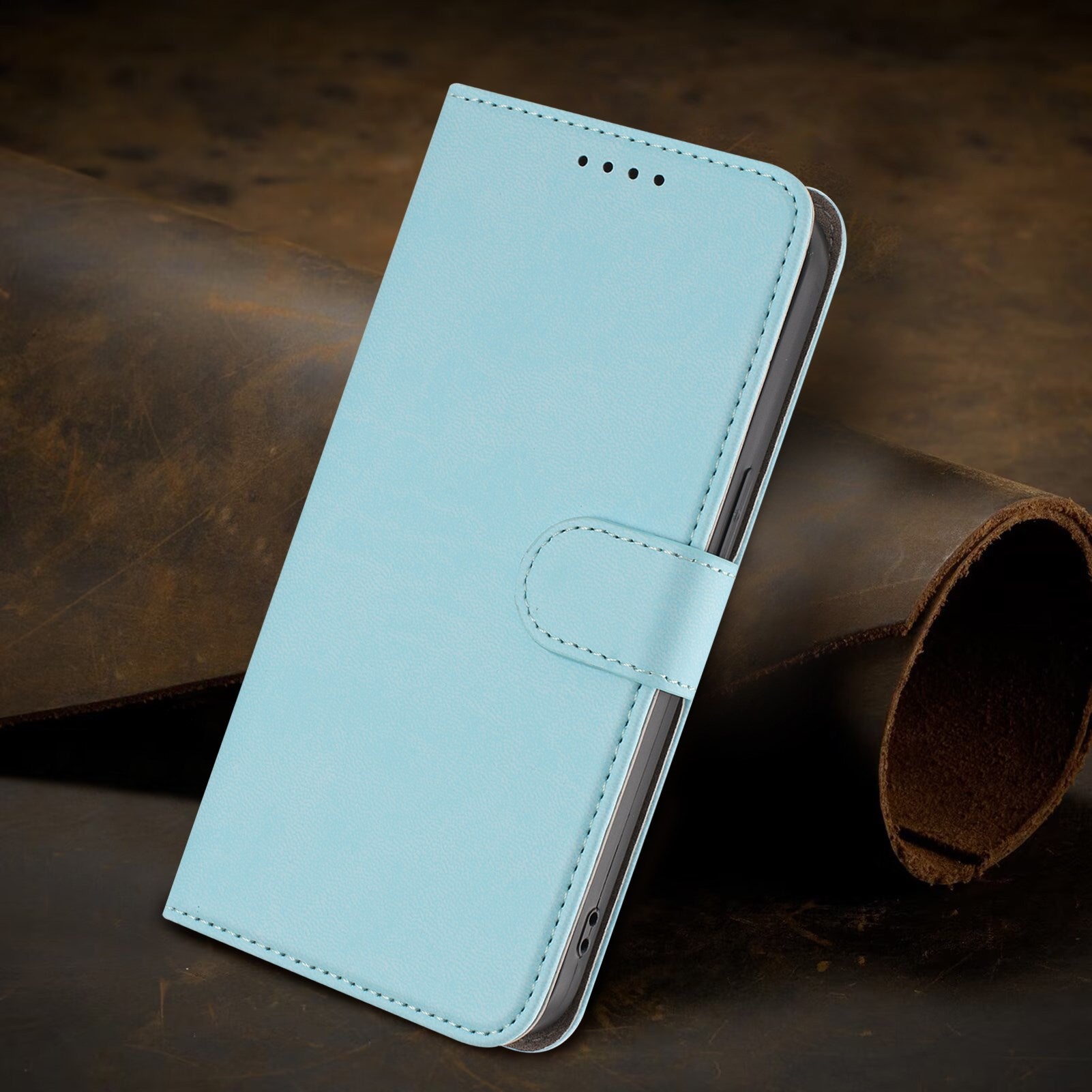 Xiaomi Redmi 17 (5G) / (4G) EIDERWOOD Kunstlæder Flip Cover m. Ståfunktion og Kortholder - Lyseblå