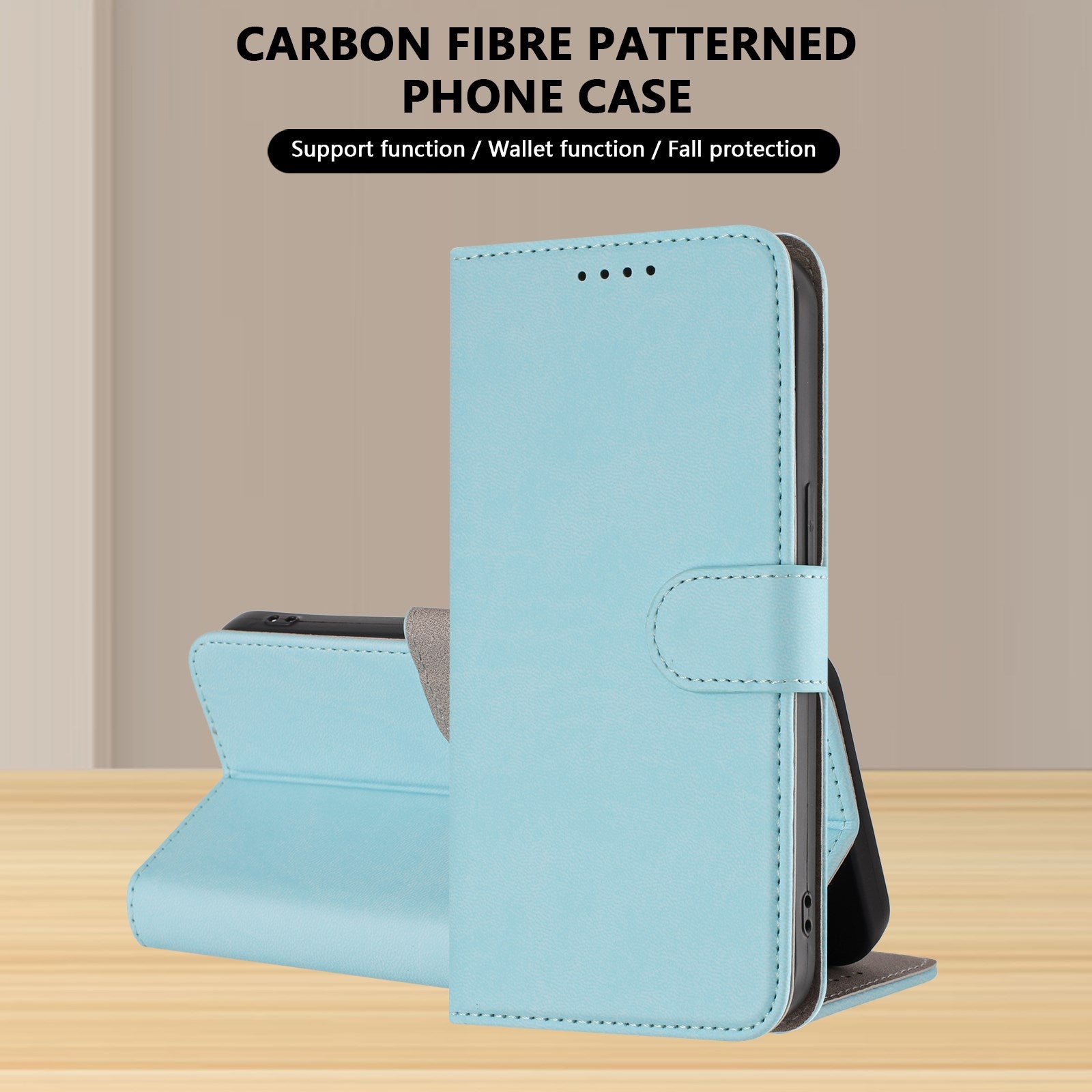 Xiaomi Redmi 17 (5G) / (4G) EIDERWOOD Kunstlæder Flip Cover m. Ståfunktion og Kortholder - Lyseblå