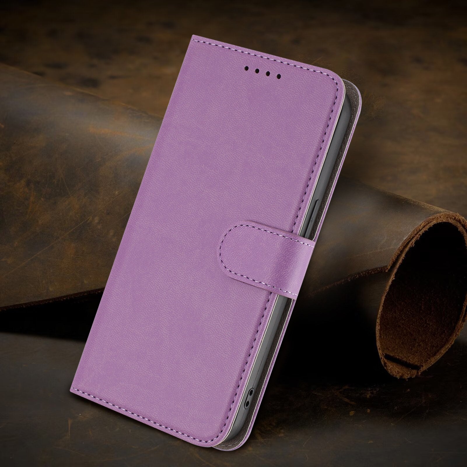 Xiaomi Redmi 17 (5G) / (4G) EIDERWOOD Kunstlæder Flip Cover m. Ståfunktion og Kortholder - Lyslilla