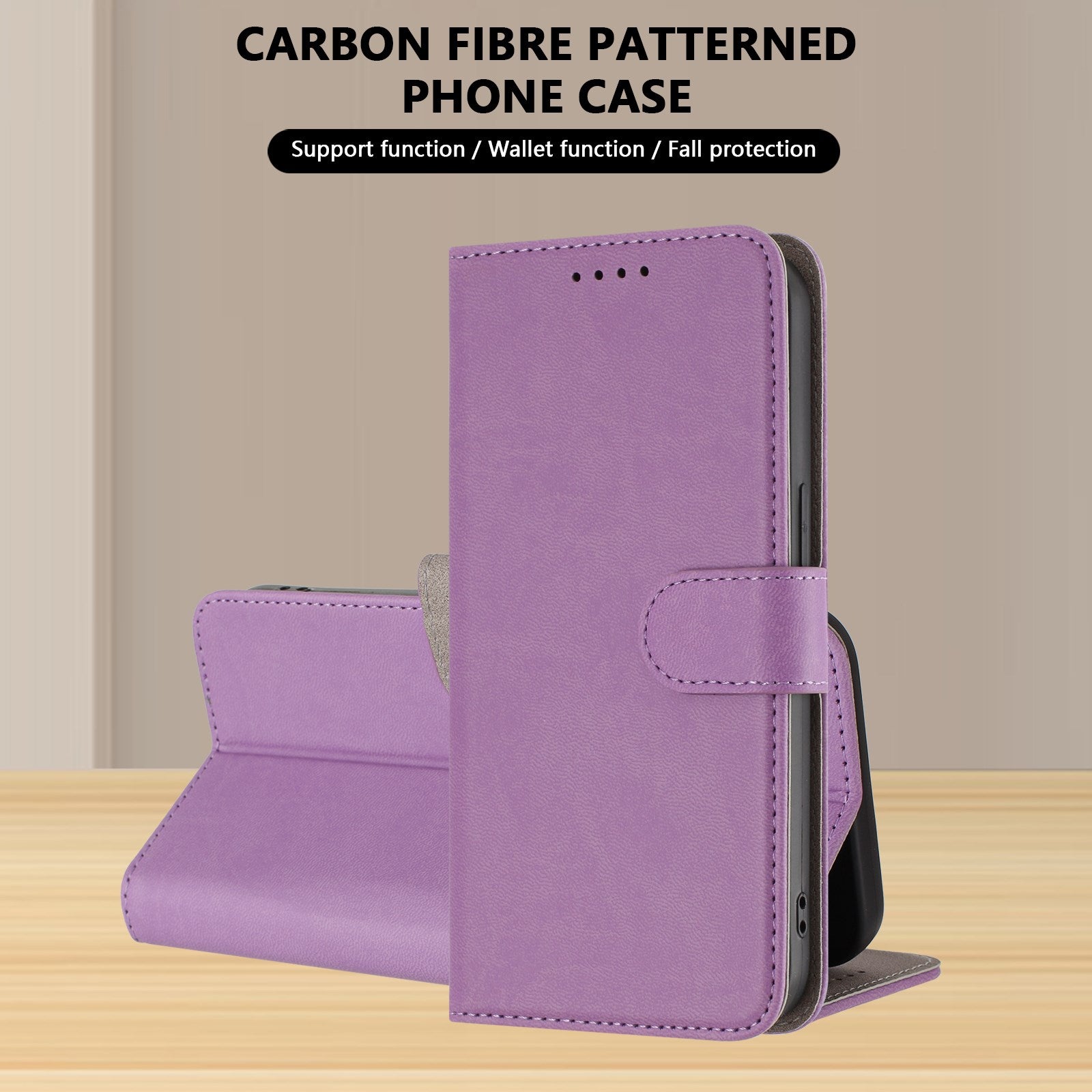 Xiaomi Redmi 17 (5G) / (4G) EIDERWOOD Kunstlæder Flip Cover m. Ståfunktion og Kortholder - Lyslilla