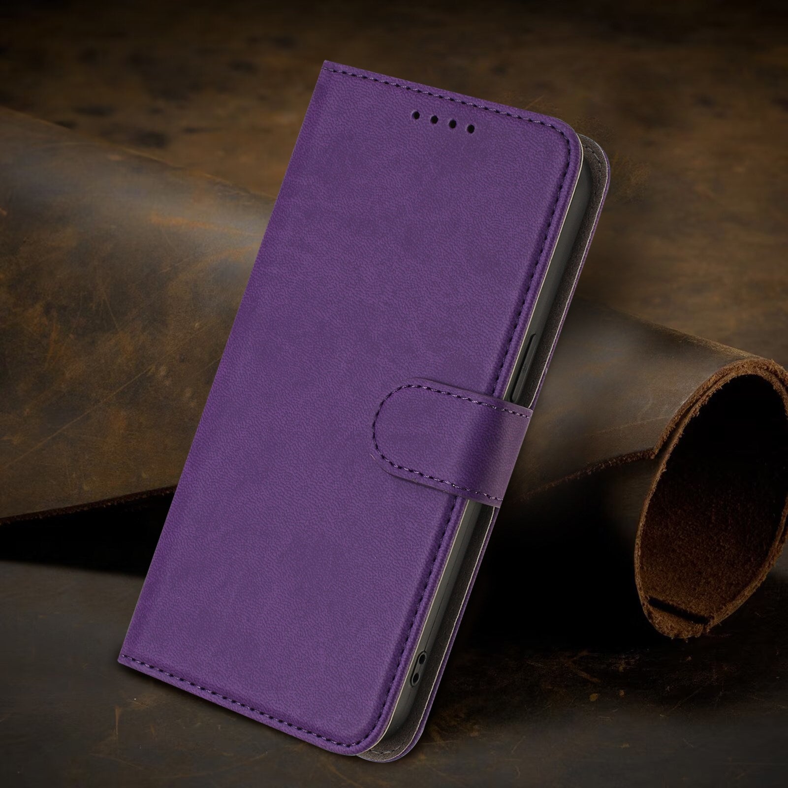 Xiaomi Redmi 17 (5G) / (4G) EIDERWOOD Kunstlæder Flip Cover m. Ståfunktion og Kortholder - Lilla