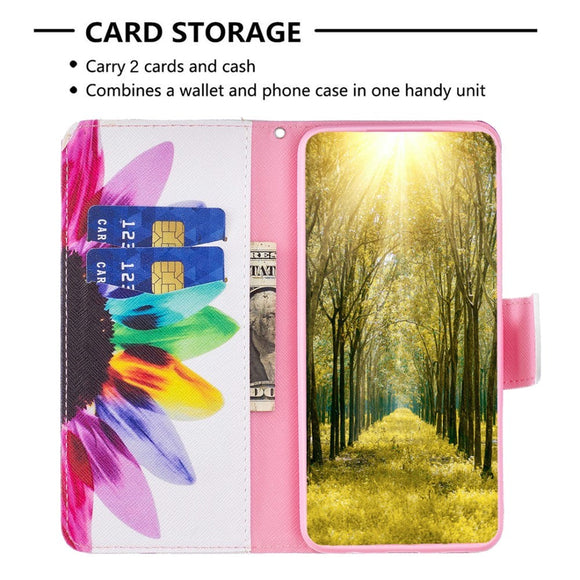 Nokia X30 Læder Cover m. Pung & Print - Farvet Blomst