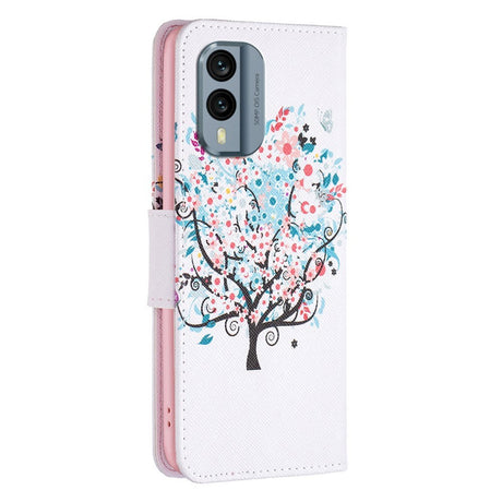 Nokia X30 Læder Cover m. Pung & Print - Træ