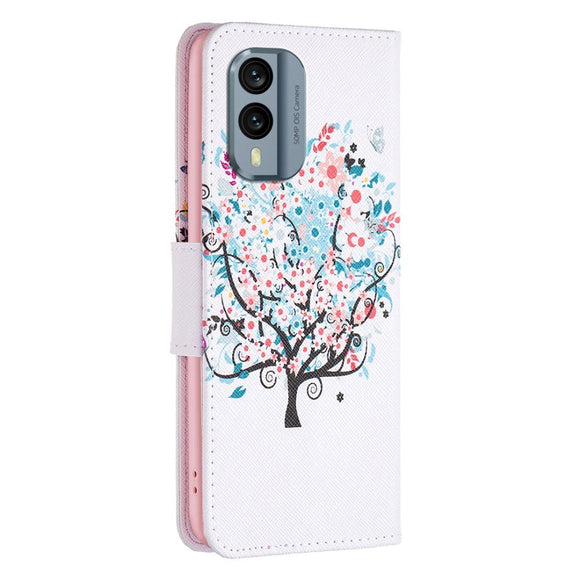 Nokia X30 Læder Cover m. Pung & Print - Træ