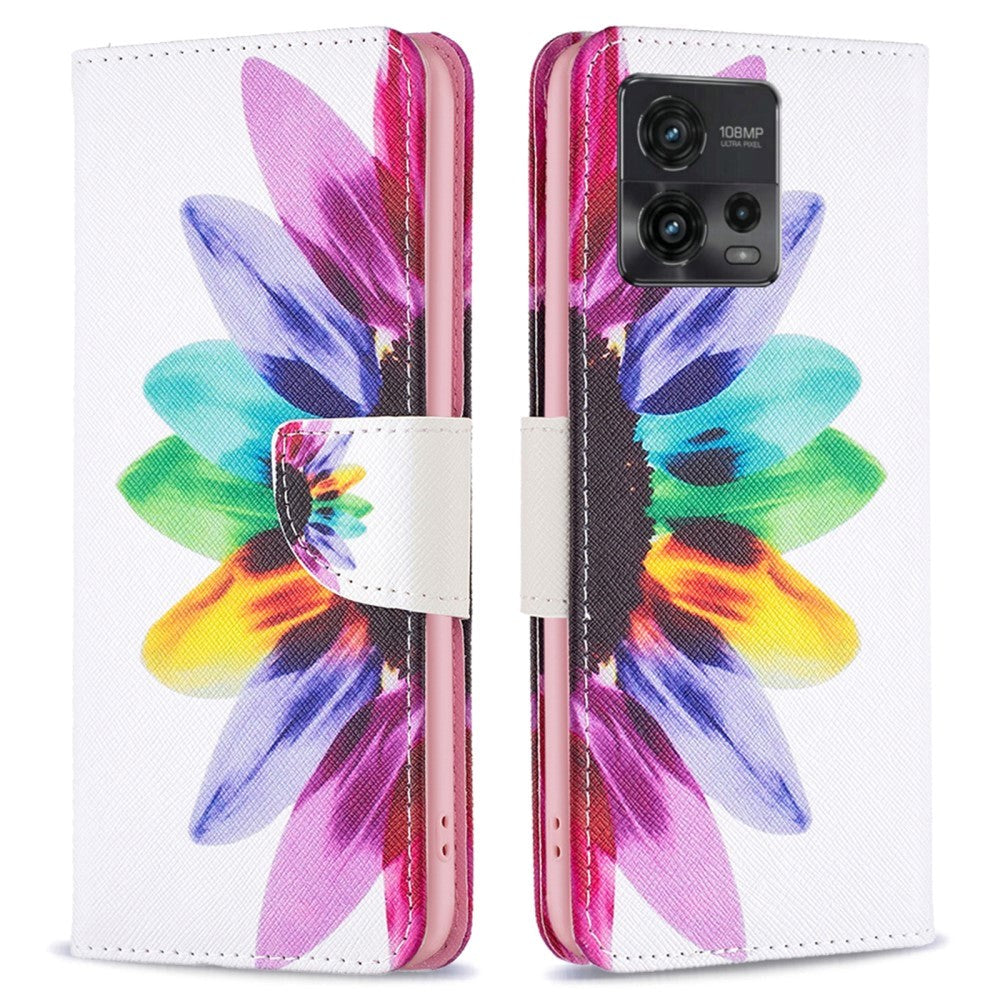 Motorola Moto G72 Læder Cover m. Pung - Solsikke