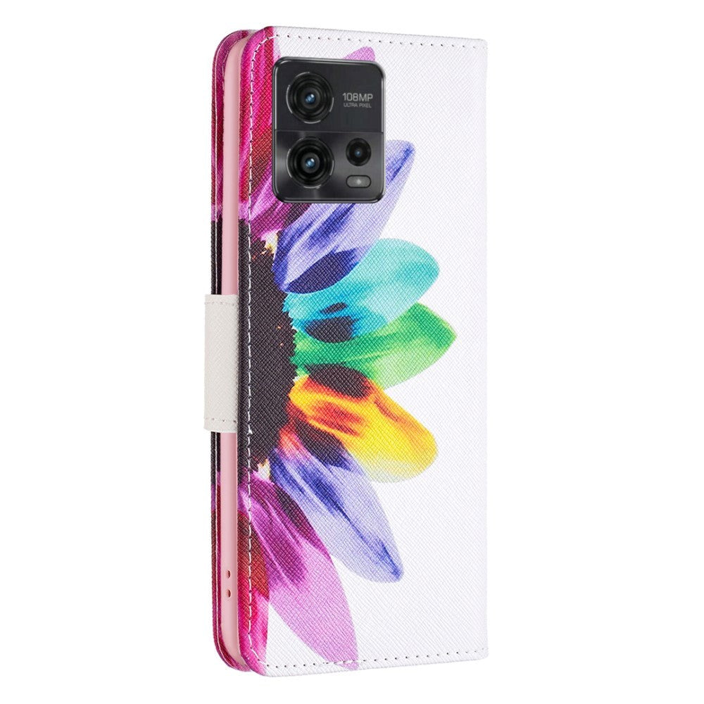 Motorola Moto G72 Læder Cover m. Pung - Solsikke