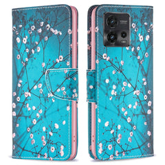 Motorola Moto G72 Læder Cover m. Pung - Blomstring