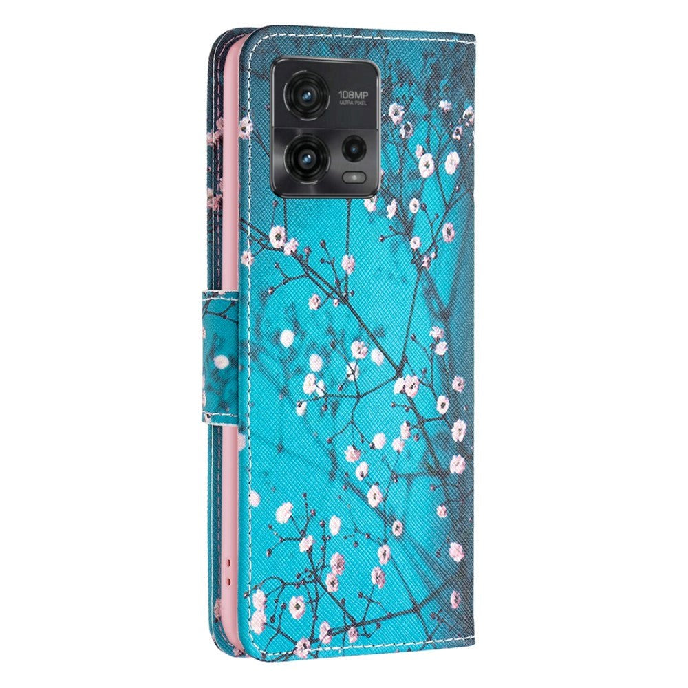 Motorola Moto G72 Læder Cover m. Pung - Blomstring