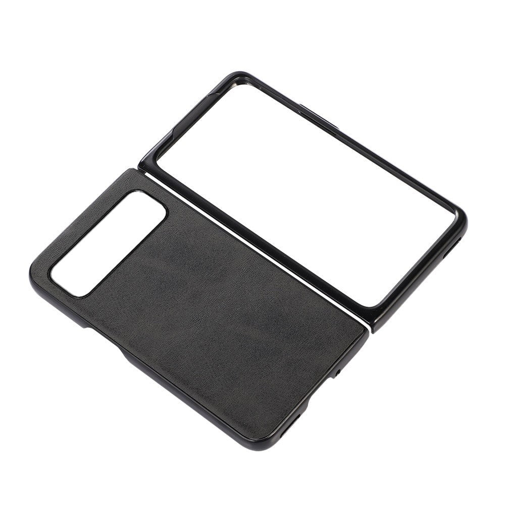 Google Pixel Fold Læderbelagt Plastik Cover - Sort