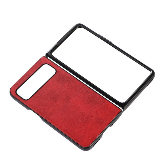 Google Pixel Fold Læderbelagt Plastik Cover - Rød