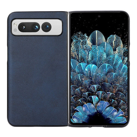 Google Pixel Fold Læderbelagt Plastik Cover - Blå