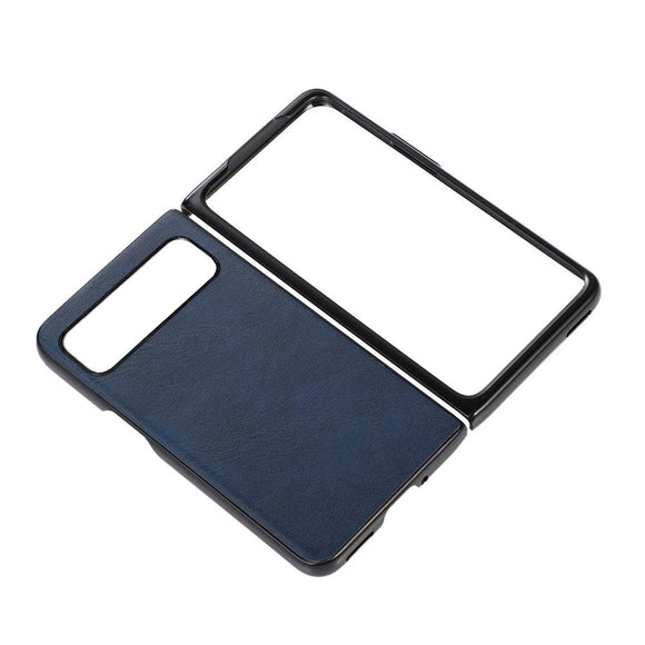 Google Pixel Fold Læderbelagt Plastik Cover - Blå