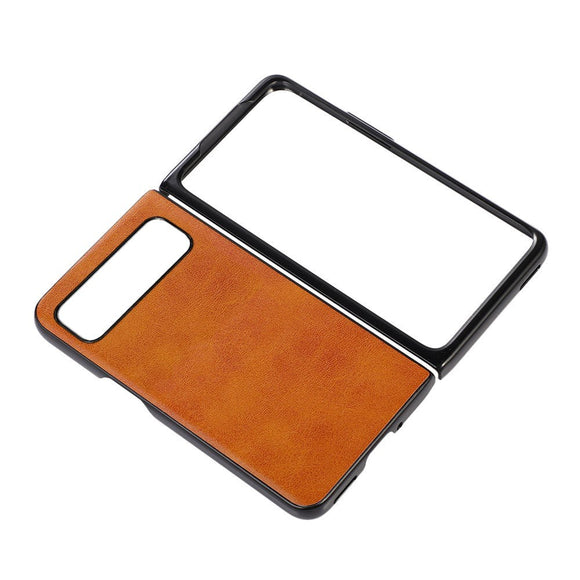 Google Pixel Fold Læderbelagt Plastik Cover - Brun