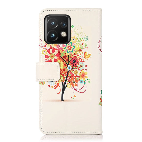 Motorola Edge 40 Pro Læder Cover m. Pung - Rødt Træ