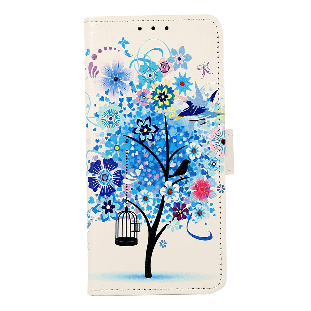 Motorola Edge 40 Pro Læder Cover m. Pung - Blåt Træ