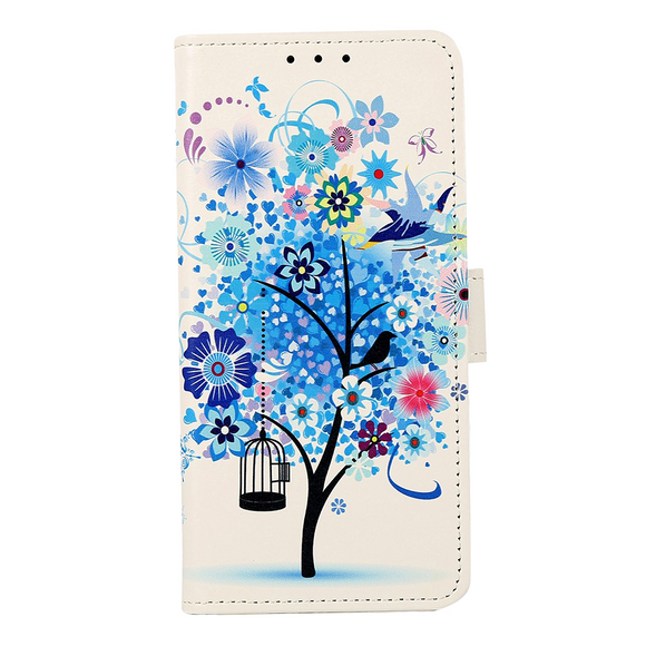 Motorola Edge 40 Pro Læder Cover m. Pung - Blåt Træ