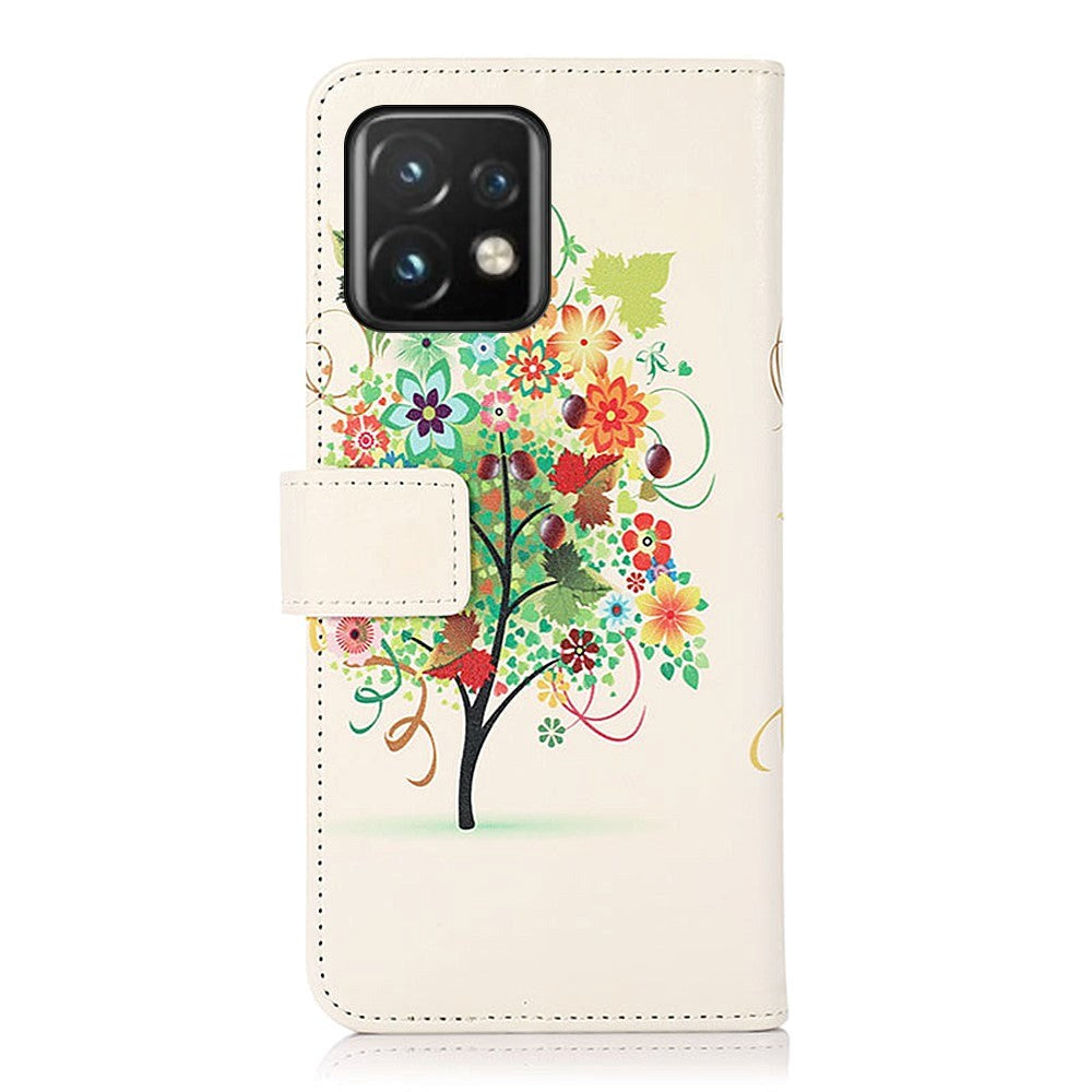 Motorola Edge 40 Pro Læder Cover m. Pung - Grønt Træ