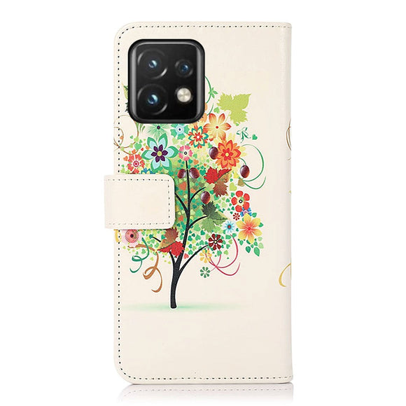 Motorola Edge 40 Pro Læder Cover m. Pung - Grønt Træ