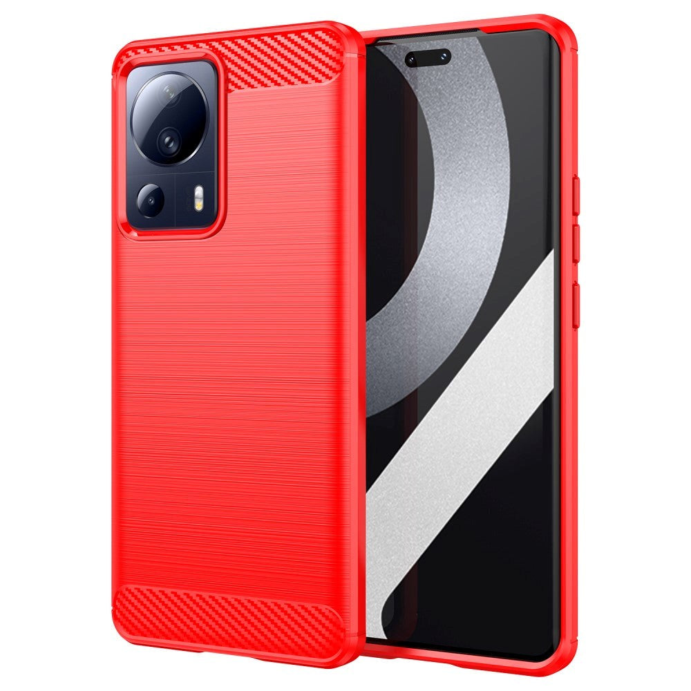 Xiaomi 13 Lite Brushed Carbon Cover - Rød