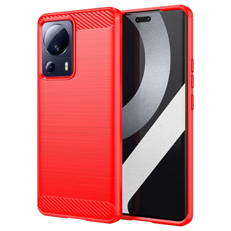 Xiaomi 13 Lite Brushed Carbon Cover - Rød