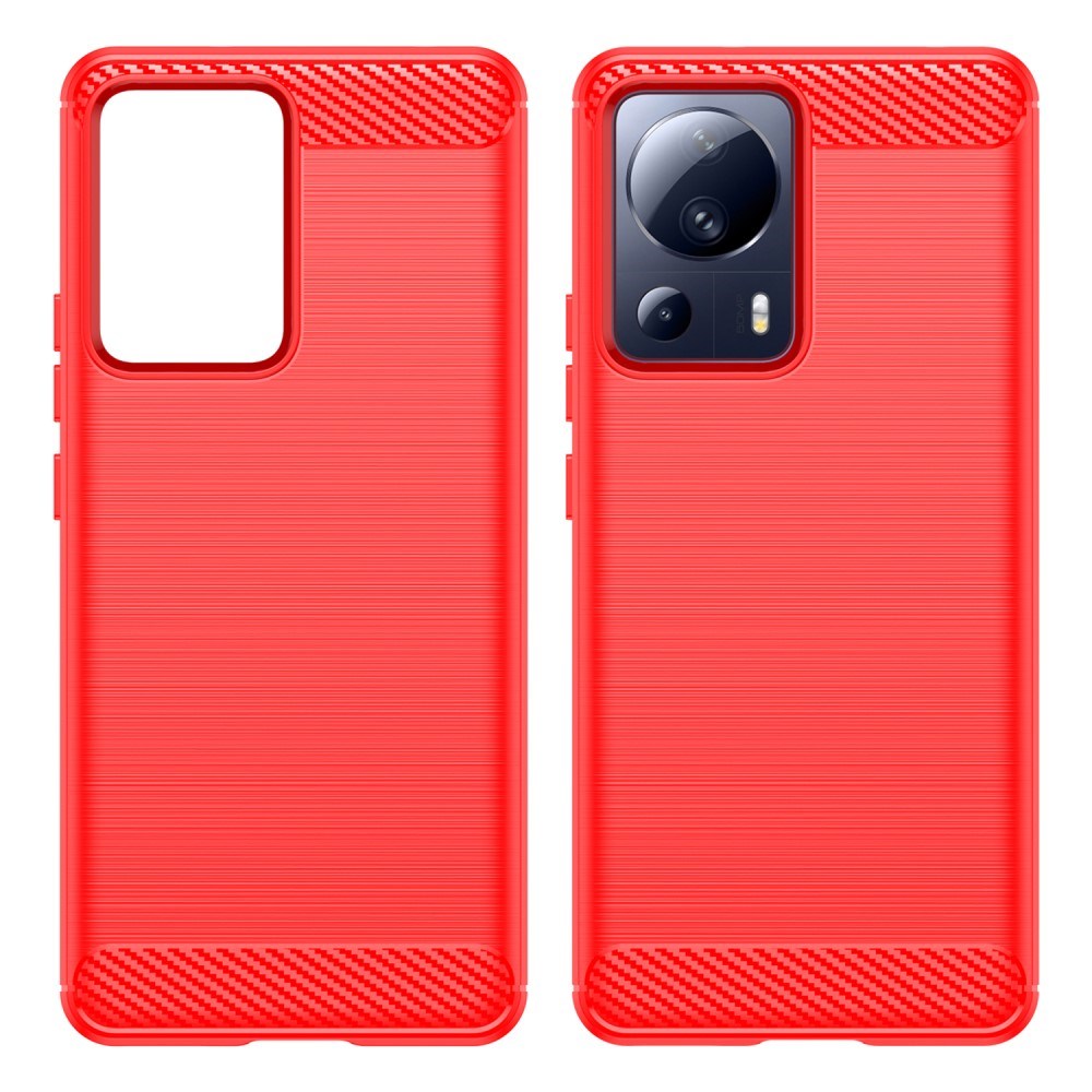 Xiaomi 13 Lite Brushed Carbon Cover - Rød